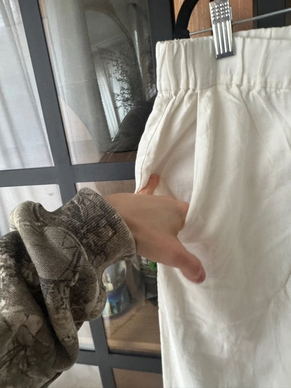 New COS linen pants pull on high rise wide leg elastic waitband boxers